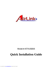 Airlinkplus ATVUSB05 Quick Installation Manual