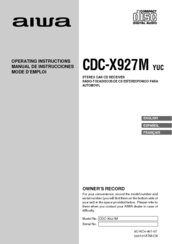 Aiwa CDC-X927M YUC Operating Instructions Manual