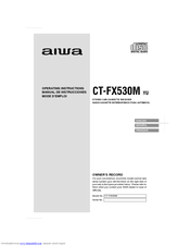 Aiwa CT-FX530M Operating Instructions Manual