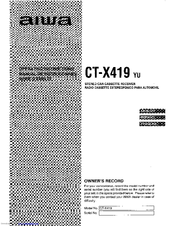 Aiwa CT-X419yu Operating Instructions Manual