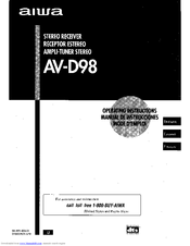 Aiwa AV-D98 Operating Instructions Manual