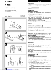 Aiwa IC-M84 Operating Instructions Manual
