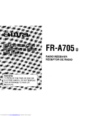 Aiwa FR-A705U Operating Instructions Manual