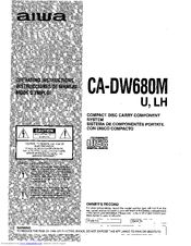 Aiwa CA-DW680 Operating Instructions Manual