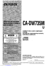 Aiwa CA-DW735M Operating Instructions Manual