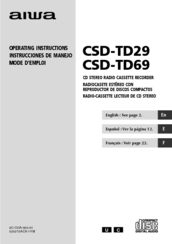 Aiwa CSD-TD69 Operating Instructions Manual