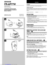 Aiwa FR-AP77 Operating Instructions