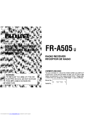Aiwa FR-A505 Operating Instructions Manual