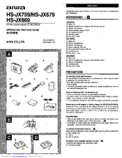 Aiwa HS-JX669 Operating Instructions Manual