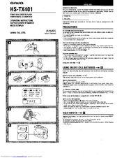 Aiwa HS-TX401 Operating Instructions Manual