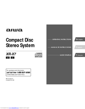 Aiwa XR-X7 Operating Instructions Manual