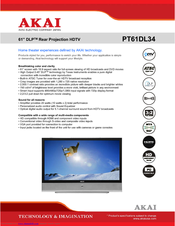 Akai PT61DL34 Specifications