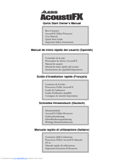 Alesis AcoustiFX Quick Start Owner's Manual