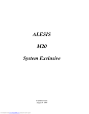 Alesis M20 System Exclusive Command List