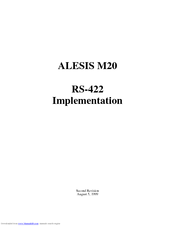 Alesis M20 System Exclusive Supplementary Manual