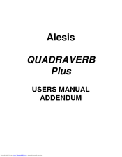 Alesis Plus User Manual