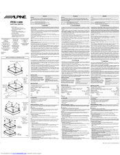 Alpine PDX-1.600M - Amplifier Owner's Manual