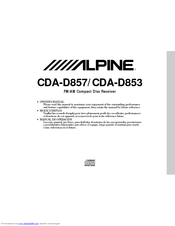 Alpine CDA-D853 Owner's Manual