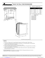 Amana ADB2500AW Dimension Manual