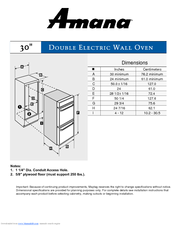Amana AEW3630D Dimension Manual