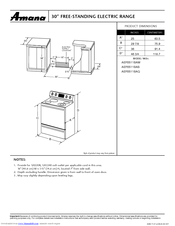 Amana AER5511BAB Dimension Manual