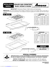 Amana AKS3040BE Installation Manual