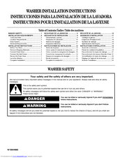 Amana ETW4100SQ - Estate - 2.5 Cu. Ft. Capacity Washer Installation Instructions Manual