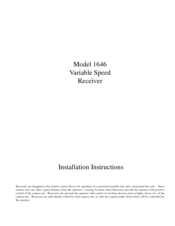 American Dynamics 1646 Installation Instructions Manual