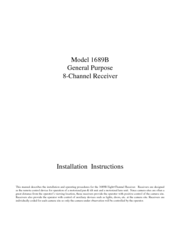 American Dynamics 1689B Installation Instructions Manual