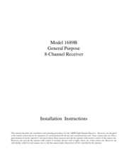 American Dynamics AD1689B Installation Instructions Manual