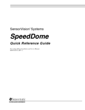 SENSORVISION PRODUCTS SpeedDome Ultra Drone II Quick Reference Manual
