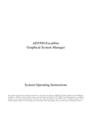 American Dynamics Excalibur AD5500 Operating Instructions Manual