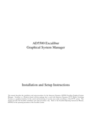 American Dynamics Excalibur AD5500 Installation & Setup Instructions Manual