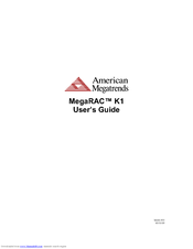 American Megatrends MegaRAC K1 User Manual
