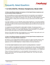 Amphony H2500 Frequently Asked Questions