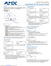 Amx AutoPatch CP-10 Quick Start Manual
