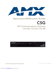Amx CSG-500 Operation/Reference Manual