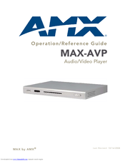 Amx MAX-AVP Operation/Reference Manual