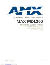 Amx Multi-Disc Loader System MAX MDL200 Operation/Reference Manual