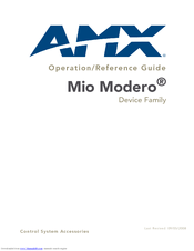 Amx Mio Modero IR Operation/Reference Manual