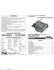 Anchor AnchorMAN WM-900 Owner's Manual