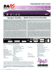 Apogee DA-16 Datasheet