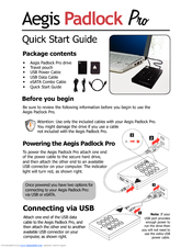 Apricorn Aegis Padlock A25-PLE256 256GB Quick Start Manual