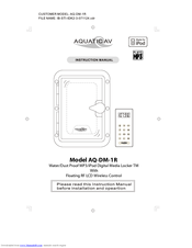 Aquatic Self Contained MP3 Housing For Spa/Boat AQ-DM-1R Instruction Manual
