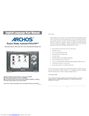 Archos 500595 - Pocket Media Assistant 400 User Manual