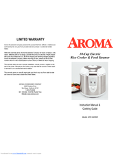Aroma ARC-820SW Instruction Manual & Cooking Manual