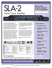 Art SLA-2 Specifications