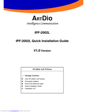 ArtDio IPF-2002L Quick Installation Manual