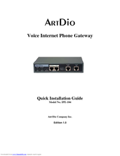ArtDio IPE 1000 Series Quick Installation Manual