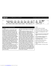 Ashly LX-308B Technical Notes & Specifications